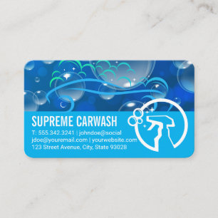 Auto Service Soap Bubbles Spray Bottle Logo Business Card