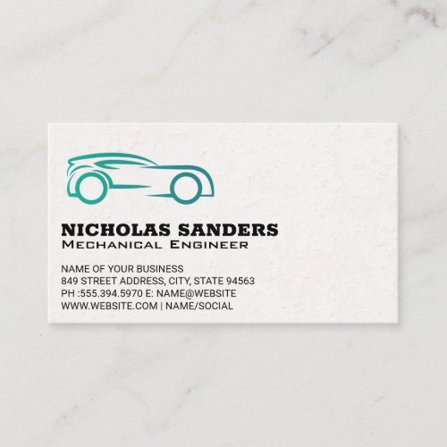 Auto Service  Stylized Car Logo  Mechanic Business Card