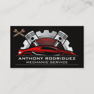 Auto Services Carbon Metal Wrenches Business Card