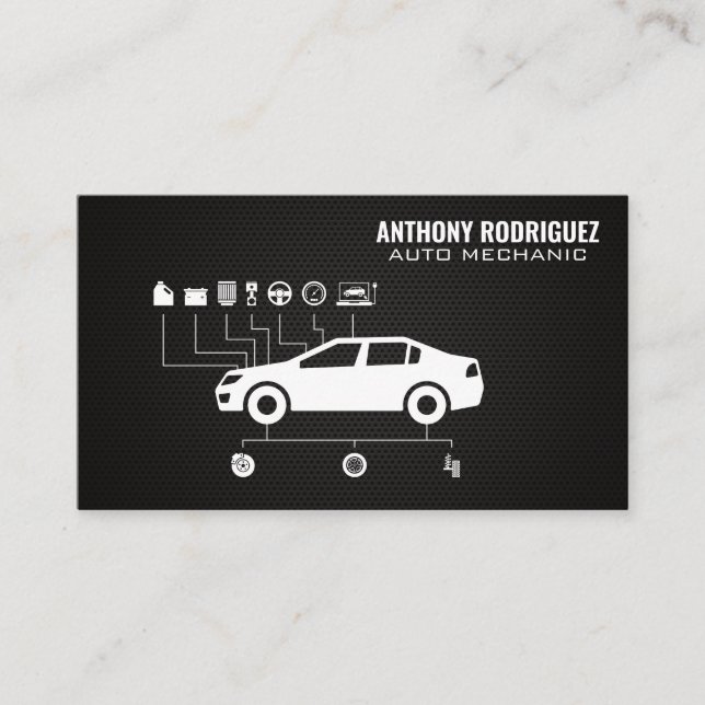 Auto Services | Diagram Business Card (Front)