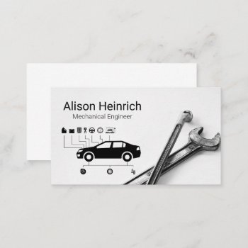 Auto Services Diagram | Wrenches | Mechanic Business Card by lovely_businesscards at Zazzle