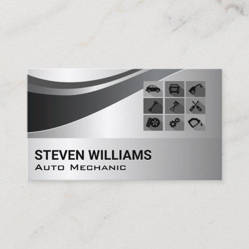 Auto Services Icons | Mechanic Tech Business Card