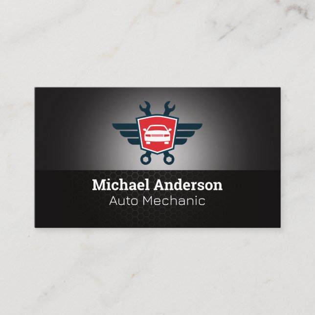 Auto Services | Wrenches | Mechanic Business Card (Front)