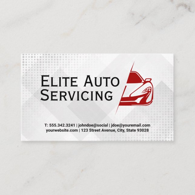 Auto Servicing | Technician Car Parts Business Card (Front)