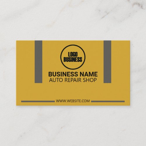 Auto Shop Mechanics Service Minimalist Yellow Business Card
