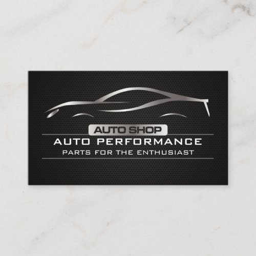 Auto Shop Metallic Car Logo Business Card