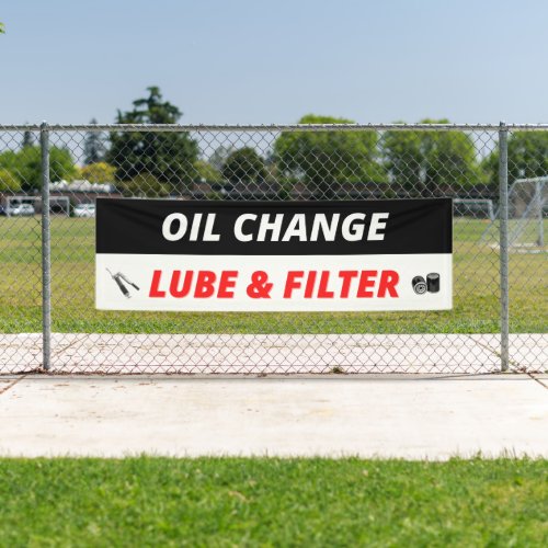 Auto Shop Oil Change Lube And Filter  Banner