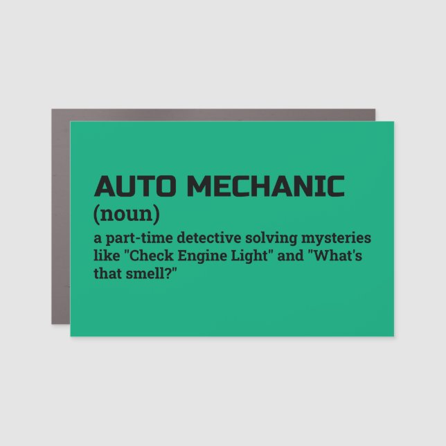 Auto Shop Worker Funny Definition Car Magnet (Front)