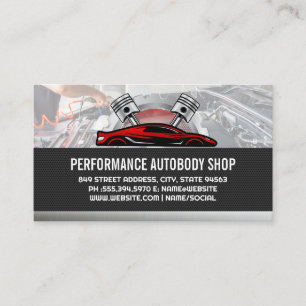 Auto Sports Car Pistons Mechanic Services Business Card