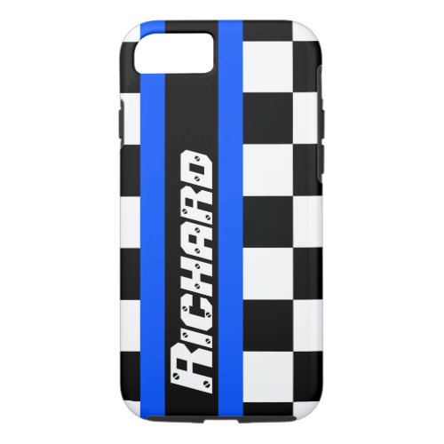 Auto sports chequered flag pattern name iPhone 87 case