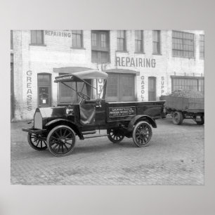 Auto Supply Delivery Truck, 1915. Vintage Photo Poster
