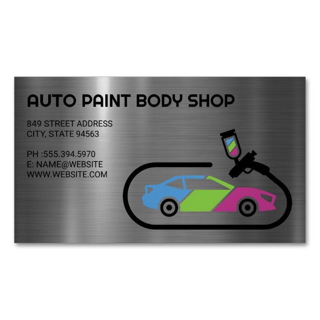 Auto Support | Car Paint Jobs Business Card Magnet (Front)