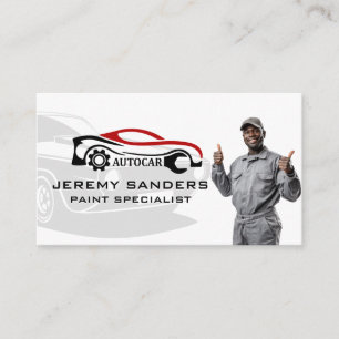 Auto Tech   Mechanic Smiling Thumbs Up Business Card