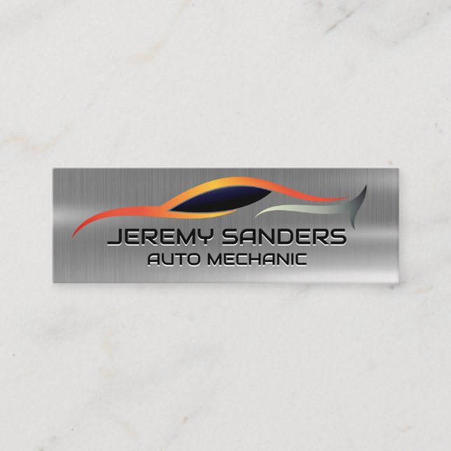 Auto Tech Repair Logo | Car Services Mini Business Card (Front)