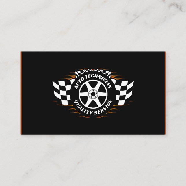 Auto Technician Car Mechanic Repair Shop Service Business Card (Front)