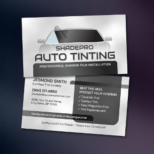 Auto Tinting Window Film Installer Modern Business Card