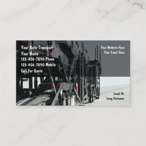 Auto Transport Business Cards