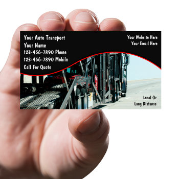 Auto Transport Car Carrier Business Cards by Luckyturtle at Zazzle