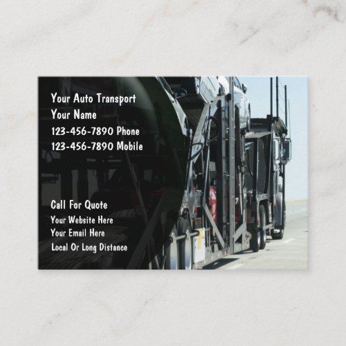 Auto Transport Hauling Business Cards
