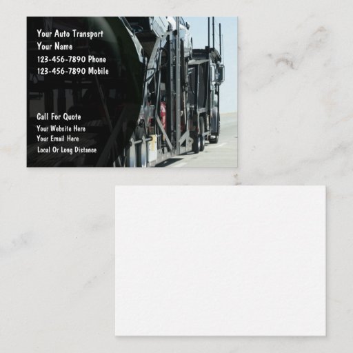 Customizable Auto Transport Business Cards
