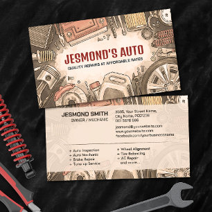 Auto Vehicle Repair - Mechanic  Business Card