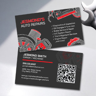 Auto Vehicle Repair - Mechanic Business Card