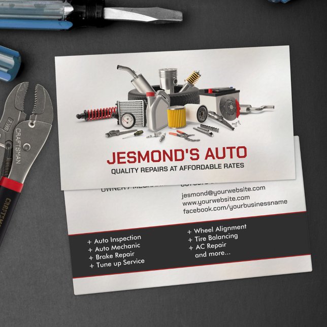 Auto Vehicle Repair - Mechanic  Business Card (Creator Uploaded)