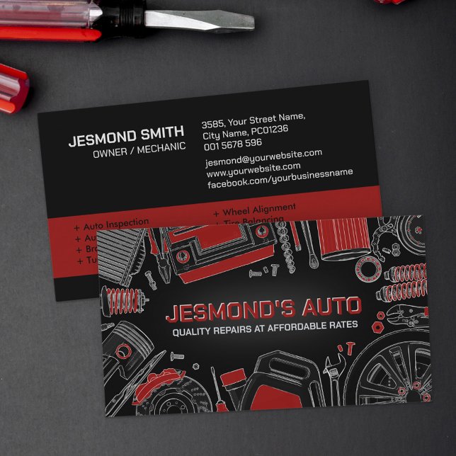 Auto Vehicle Repair - Mechanic  Business Card (Creator Uploaded)