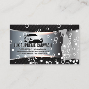 Auto Wash Logo Soap Bubbles Business Card