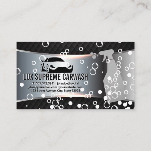 Auto Wash Logo  Soap Bubbles Business Card