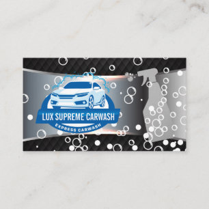 Auto Wash Logo Soap Bubbles Spray Bottle Business Card