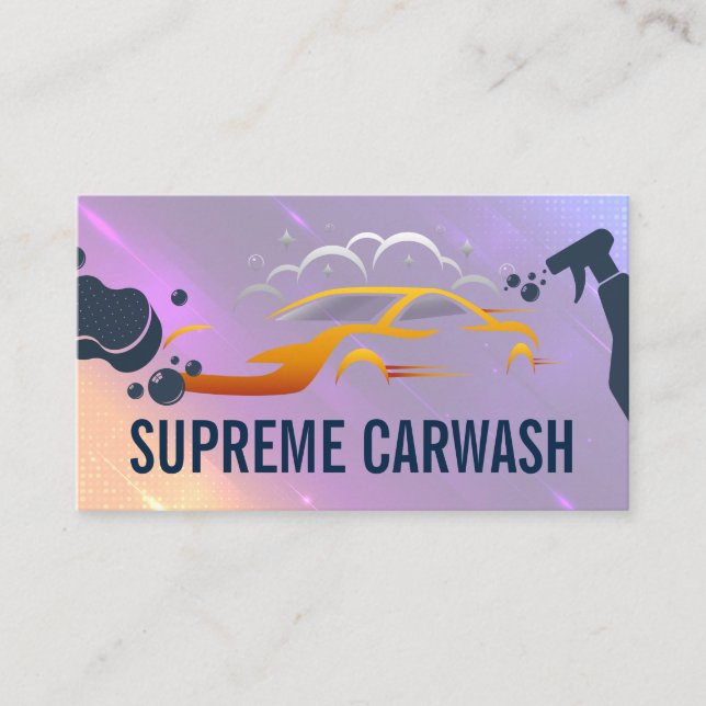 Auto Wash Logo | Spray Bottle Business Card (Front)