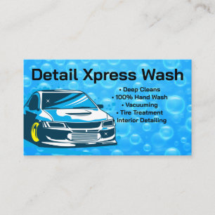 Auto Wash   Water Bubbles   Car Services Business Card