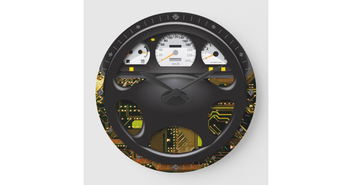 Auto Wheel 2 Wall Clock Options | Zazzle