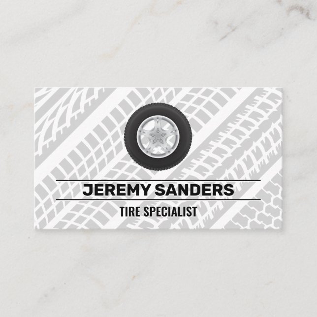 Auto Wheel Logo | Tire Marks Business Card (Front)