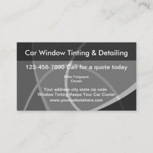 Auto Window Tinting And Detailing Business Card