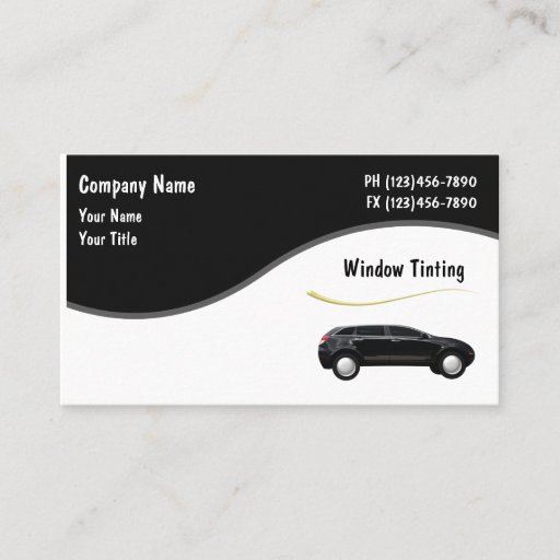 Customizable Auto Window Tinting Cards Business Card Template