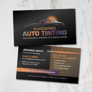 Auto Window Tinting Professional Tint Installer Business Card