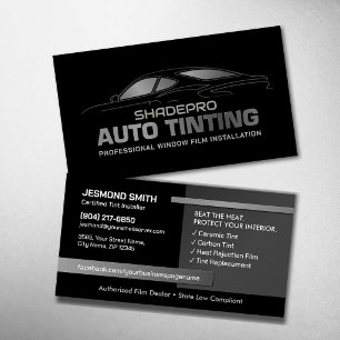 Auto Window Tinting Professional Tint Installer Business Card