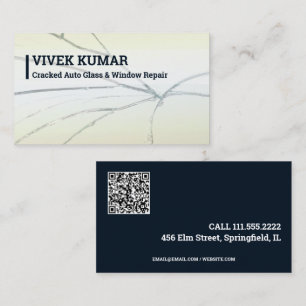 Auto Windshield Car Glass Repair QR Business Card