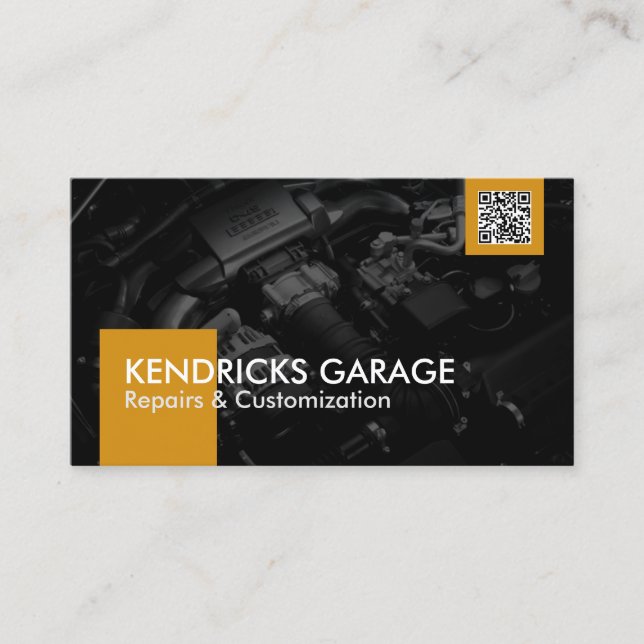 Auto Workshop Mechanic Car Repair Gold Icons Busin Business Card (Front)