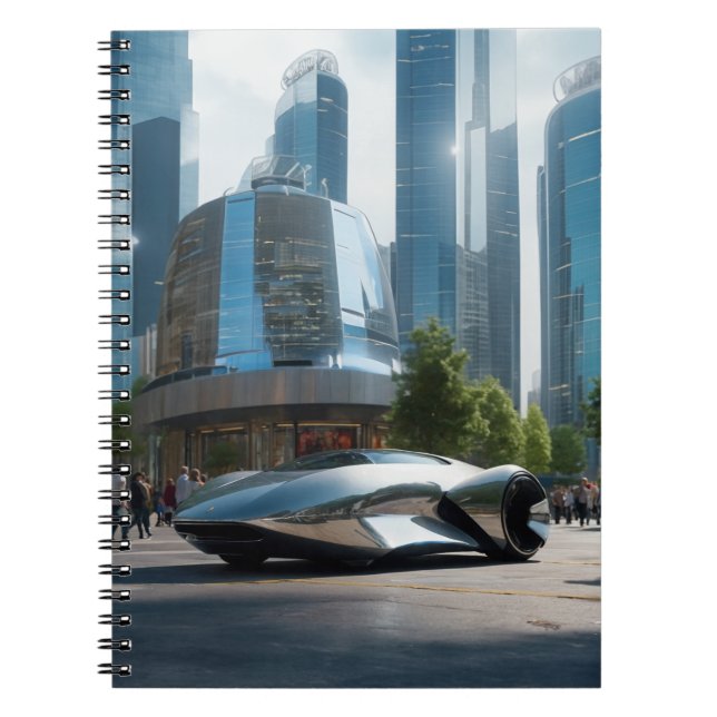 Auto Wow! Futuristic Car  Notebook (Front)