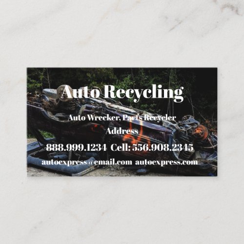 Auto Wrecker Parts Recycler Black Classic Custom Business Card