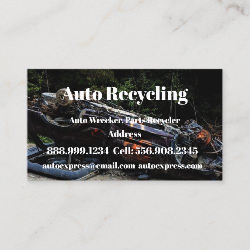 Auto Wrecker Parts Recycler Black Classic Custom Business Card