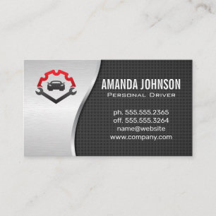 Auto Wrenches Mechanic Logo Metallic Business Card