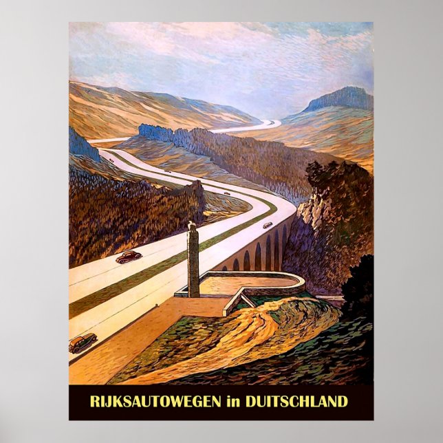 Autobahn empire roads, Germany. Poster (Front)