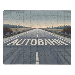 Autobahn Infinite Road Perspective Art Jigsaw Puzzle