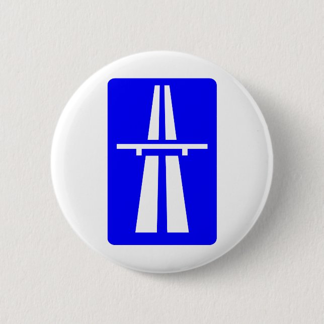 Autobahn Sign Pinback Button (Front)
