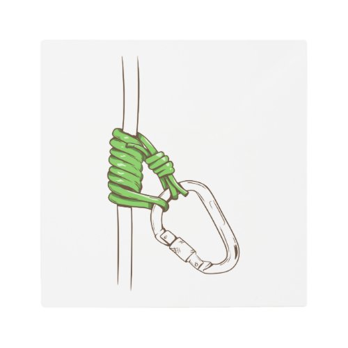 Autoblock Third hand Prusik knot diagram Metal Print