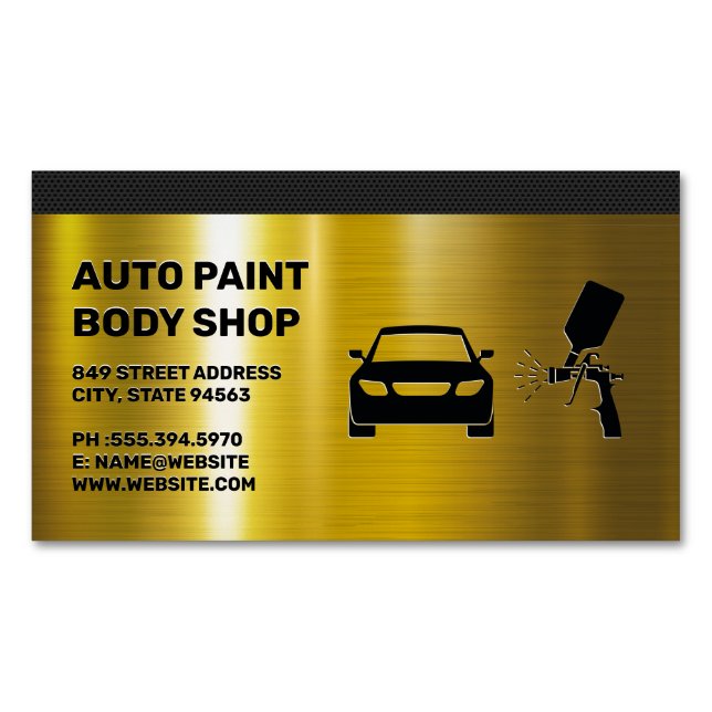 Autobody Paint Shop Business Card Magnet (Front)